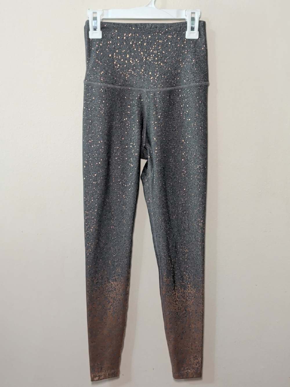 Beyond Yoga Alloy Ombre High Waisted Midi Leggings Gray Gold Women's Size S
